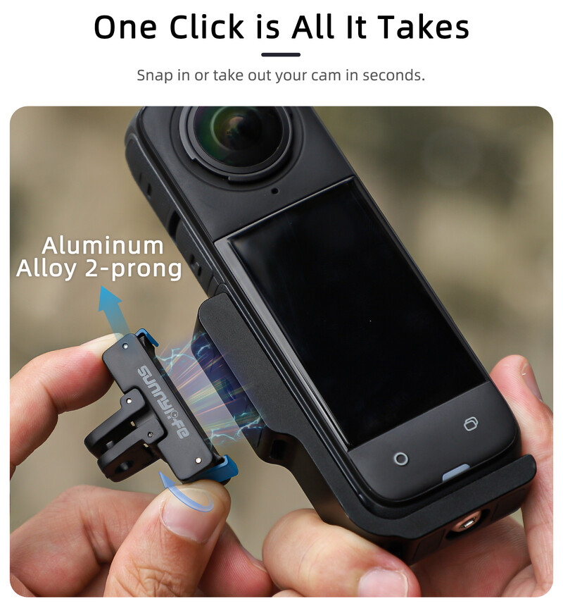 Magnetski nosač za Insta360 X4 s magnetskim adapterom u obliku slova L, vodoravni, okomiti, dodatak za brzo otpuštanje od aluminijske legure