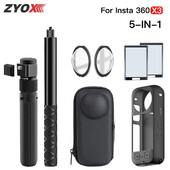 Selfie Stick pentru Insta360 X3 Husa de protecție a lentilei pentru Insta360 X3 Accesorii Protector pentru ecran Film Geanta de depozitare Husa din silicon