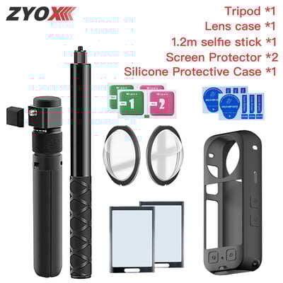 Selfie Stick pentru Insta360 X3 Husa de protecție a lentilei pentru Insta360 X3 Accesorii Protector pentru ecran Film Geanta de depozitare Husa din silicon