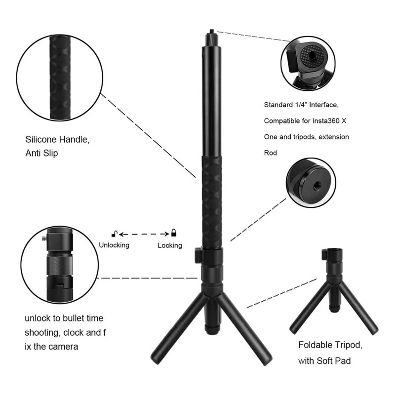 Selfie Stick pentru Insta360 X3 Husa de protecție a lentilei pentru Insta360 X3 Accesorii Protector pentru ecran Film Geanta de depozitare Husa din silicon