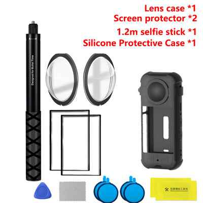 Selfie štap za Insta360 X3 Zaštitna maska za objektiv za Insta360 X3 Dodaci Zaštitna folija Zaštitna folija Torba za pohranu Silikonska torbica