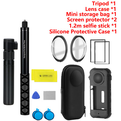 Selfie štap za Insta360 X3 Zaštitna maska za objektiv za Insta360 X3 Dodaci Zaštitna folija Zaštitna folija Torba za pohranu Silikonska torbica