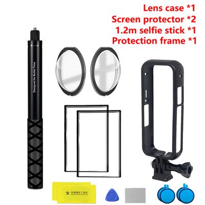 Selfie štap za Insta360 X3 Zaštitna maska za objektiv za Insta360 X3 Dodaci Zaštitna folija Zaštitna folija Torba za pohranu Silikonska torbica