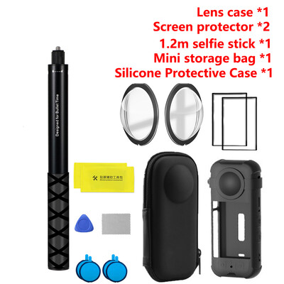 Selfie štap za Insta360 X3 Zaštitna maska za objektiv za Insta360 X3 Dodaci Zaštitna folija Zaštitna folija Torba za pohranu Silikonska torbica