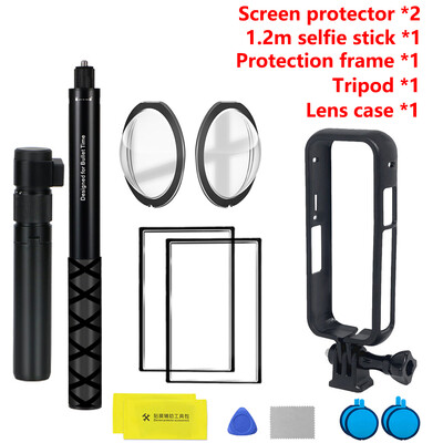 Selfie štap za Insta360 X3 Zaštitna maska za objektiv za Insta360 X3 Dodaci Zaštitna folija Zaštitna folija Torba za pohranu Silikonska torbica