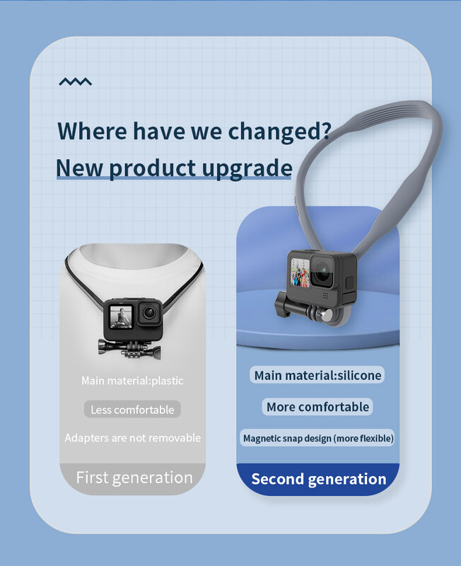 TELESIN Silikonski držač za vrat za GoPro Hero 13 12 11 10 9 8 Insta360 DJI Osmo Action Dodaci za pametni telefon Magnetic Action