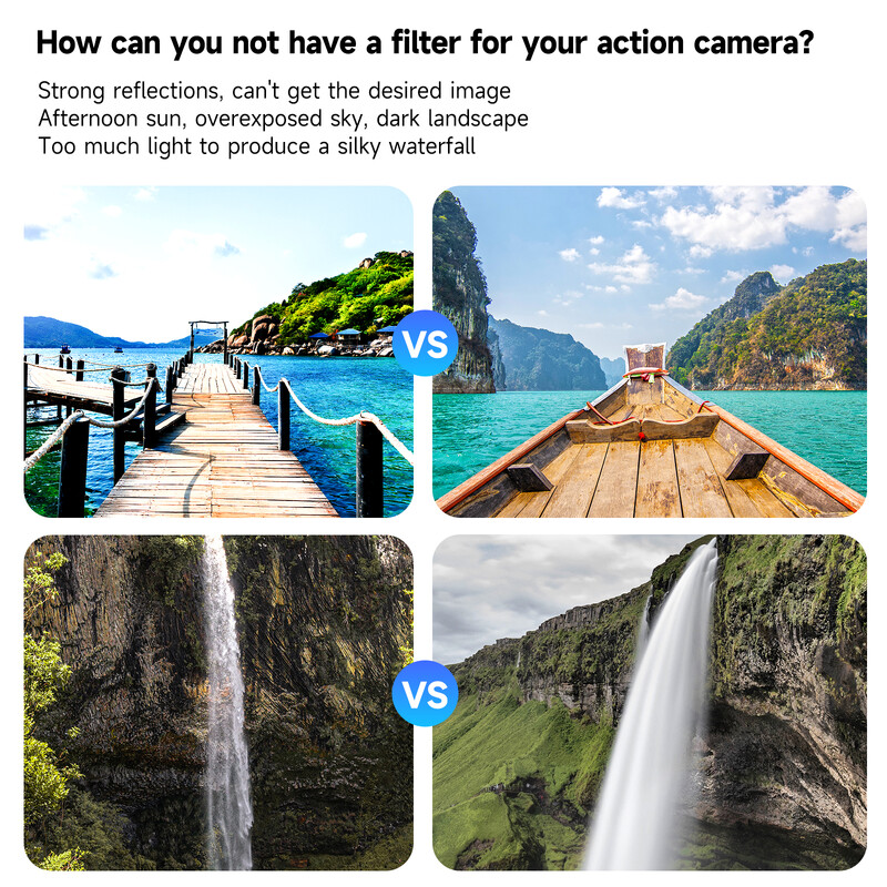 TELESIN CPL ND8 ND16 ND32 Комплект обективи Рамка от алуминиева сплав за DJI OSMO Action 3 4 5pro ND CPL филтър Аксесоари за екшън камера