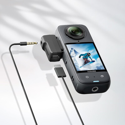 Insta 360 X4 mikrofoni adapter insta360 X4 tarvikute jaoks, Insta 360 X4, Insta360X4, Insta 360X4, välised mikrofonid Type-C 3,5 mm