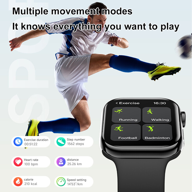 2024 GPS pametni sat Ženske serije 10 Zaslon Bluetooth Poziv Otkucaji srca Krvni tlak Muški pametni sat za Apple Watch IWO Watch 9