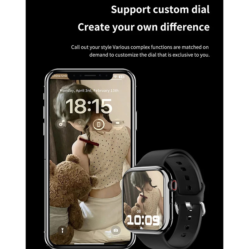 2024 AMOLED 2.05" HD zaslon Pametni sat Ženske serije 8 Custom Dial 500+ bežično punjenje Muški pametni sat za Apple Watch IW9 IW8