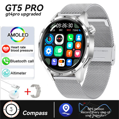 2024 Novi GT 5 Pro GPS pametni sat Muški sat za fitness AMOLED Uvijek prikazuje HD zaslon NFC BT Call Pametni sat Muški IP67 vodootporan