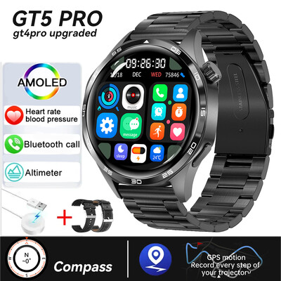 2024 Novi GT 5 Pro GPS pametni sat Muški sat za fitness AMOLED Uvijek prikazuje HD zaslon NFC BT Call Pametni sat Muški IP67 vodootporan