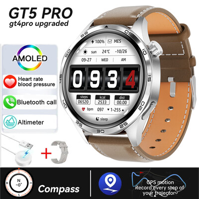 2024 Novi GT 5 Pro GPS pametni sat Muški sat za fitness AMOLED Uvijek prikazuje HD zaslon NFC BT Call Pametni sat Muški IP67 vodootporan