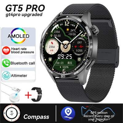 2024 Novi GT 5 Pro GPS pametni sat Muški sat za fitness AMOLED Uvijek prikazuje HD zaslon NFC BT Call Pametni sat Muški IP67 vodootporan