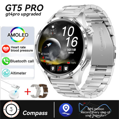 2024 Novi GT 5 Pro GPS pametni sat Muški sat za fitness AMOLED Uvijek prikazuje HD zaslon NFC BT Call Pametni sat Muški IP67 vodootporan