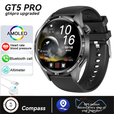 2024 Novi GT 5 Pro GPS pametni sat Muški sat za fitness AMOLED Uvijek prikazuje HD zaslon NFC BT Call Pametni sat Muški IP67 vodootporan