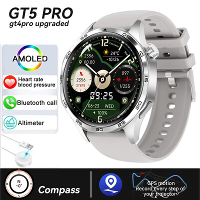 2024 Novi GT 5 Pro GPS pametni sat Muški sat za fitness AMOLED Uvijek prikazuje HD zaslon NFC BT Call Pametni sat Muški IP67 vodootporan