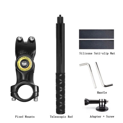 Mootorratta kronstein koos nähtamatu selfie stickiga Insta360 X3 X4 GoPro Hero12 11 10 DJI märulikaamerate tarvikutele