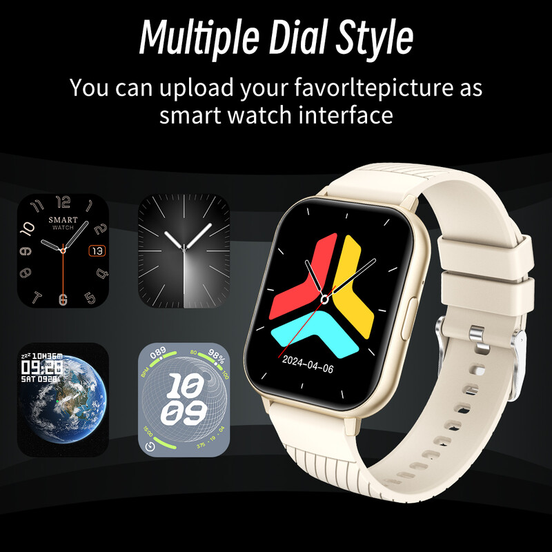 2024 Pametni sat Bluetooth Podsjetnik na poruke za poziv 240 * 284 HD 1,83 inča Veliki zaslon Snimanje vježbi Praćenje krvnog tlaka S