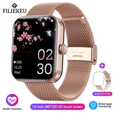 2024 m. NFC neinvazinis gliukozės kiekio kraujyje išmanusis laikrodis vyrų kūno temperatūros sveikatos monitorius IP68 vandeniui atsparus sportinis išmanusis laikrodis vyrams