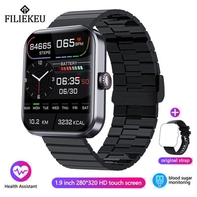 2024 m. NFC neinvazinis gliukozės kiekio kraujyje išmanusis laikrodis vyrų kūno temperatūros sveikatos monitorius IP68 vandeniui atsparus sportinis išmanusis laikrodis vyrams