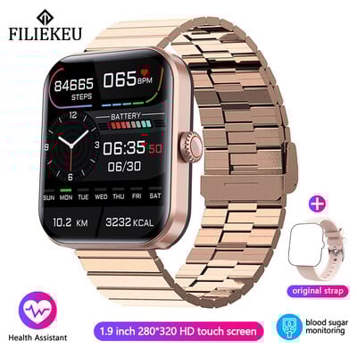 2024 m. NFC neinvazinis gliukozės kiekio kraujyje išmanusis laikrodis vyrų kūno temperatūros sveikatos monitorius IP68 vandeniui atsparus sportinis išmanusis laikrodis vyrams