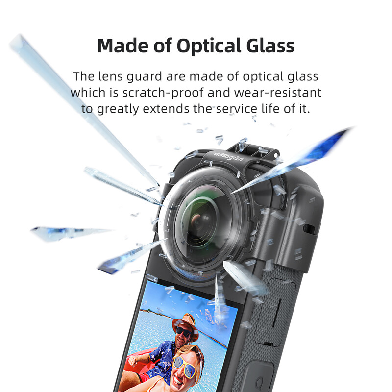 AMAGISN pentru Insta360 X3 Capac de protecție din sticlă de protecție premium pentru lentile Capac din cauciuc siliconic pentru carcasa camerei pentru accesorii Insta 360 X3