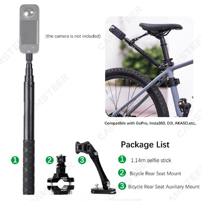 Camsteer 2024 Premium nosač za stražnje sjedalo bicikla za treću osobu za GoPro Max Hero 12 11 10 9 8 Insta360 X3 One X2 Rs DJI kamere