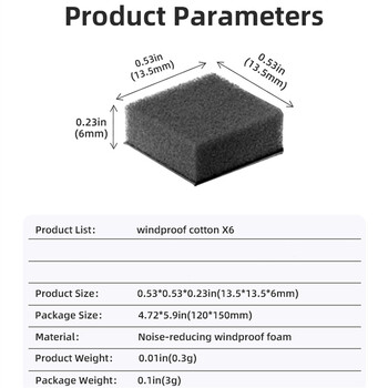 Παρμπρίζ 6 τμχ Μικροφώνου για Insta360 X4 Σιγαστήρα Σφουγγάρι Μείωσης Θορύβου Παρμπρίζ για Αξεσουάρ κάμερας Insta 360 X3 X2