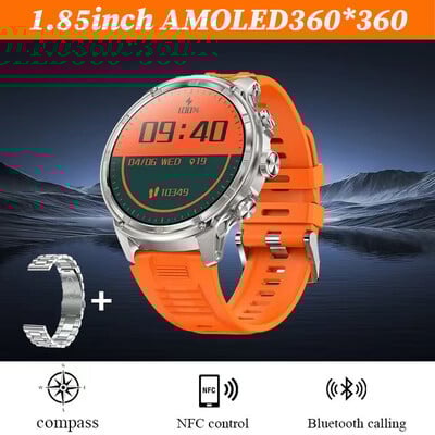 2024 m. Naujas V99 išmanusis laikrodis – 1,85 colio didelis ekranas.vyrams. Lauko sportas. LED žibintuvėlis. „Bluetooth“ skambinimas.710 mAh baterija.