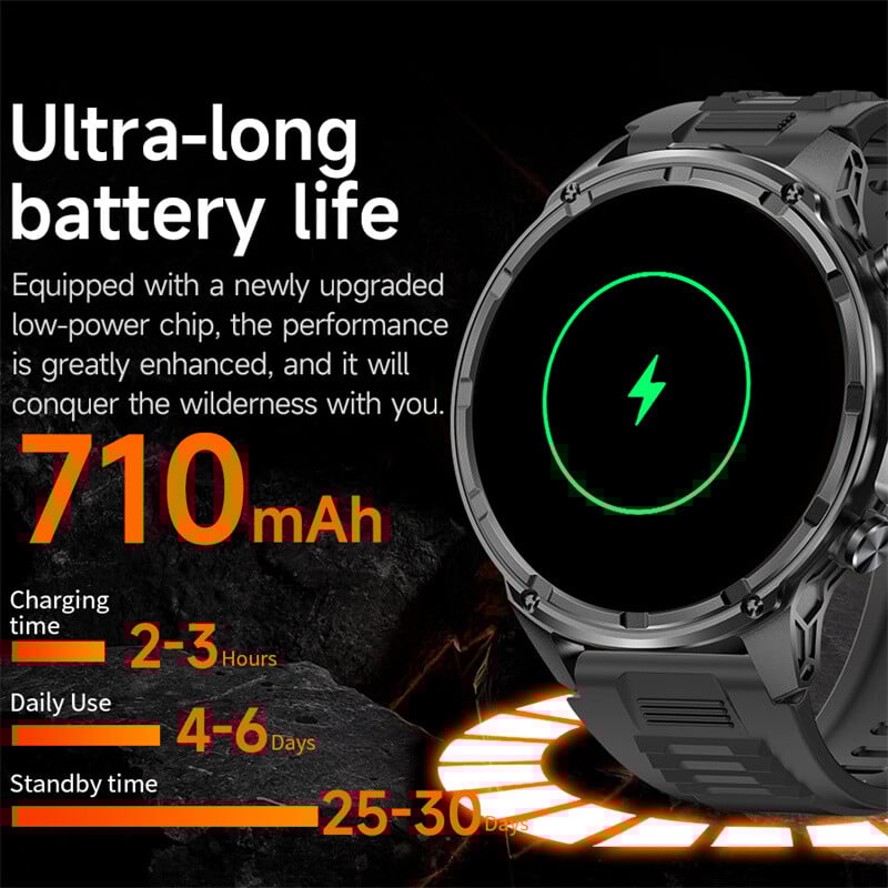 2024 m. Naujas V99 išmanusis laikrodis – 1,85 colio didelis ekranas.vyrams. Lauko sportas. LED žibintuvėlis. „Bluetooth“ skambinimas.710 mAh baterija.