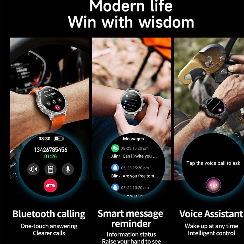 2024 m. Naujas V99 išmanusis laikrodis – 1,85 colio didelis ekranas.vyrams. Lauko sportas. LED žibintuvėlis. „Bluetooth“ skambinimas.710 mAh baterija.