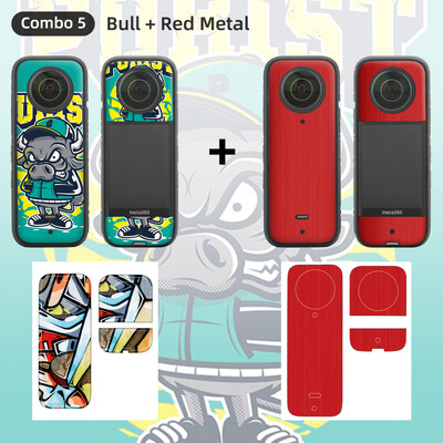 2 комплекта PVC стикери Защитно фолио за Insta 360 X3 Водоустойчиви стикери, устойчиви на надраскване Подвижен кожен капак за камера Insta360 X3