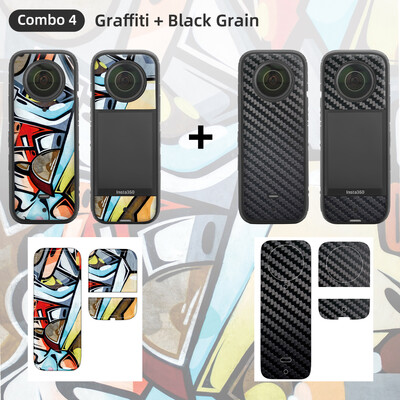 2 комплекта PVC стикери Защитно фолио за Insta 360 X3 Водоустойчиви стикери, устойчиви на надраскване Подвижен кожен капак за камера Insta360 X3