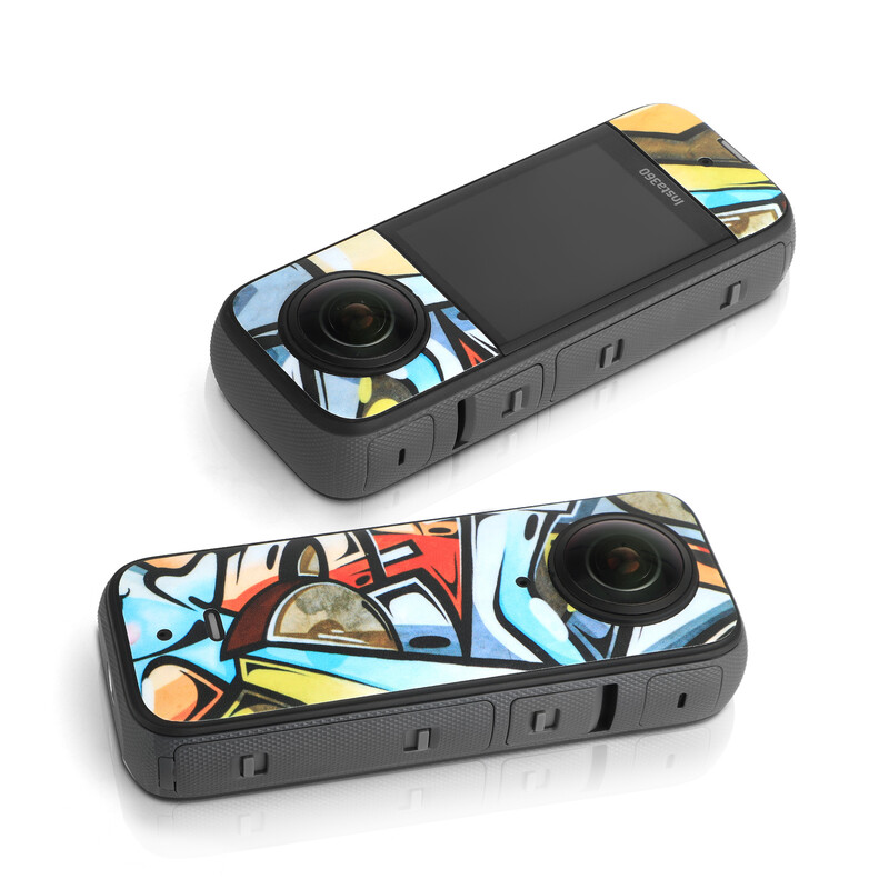 2 комплекта PVC стикери Защитно фолио за Insta 360 X3 Водоустойчиви стикери, устойчиви на надраскване Подвижен кожен капак за камера Insta360 X3