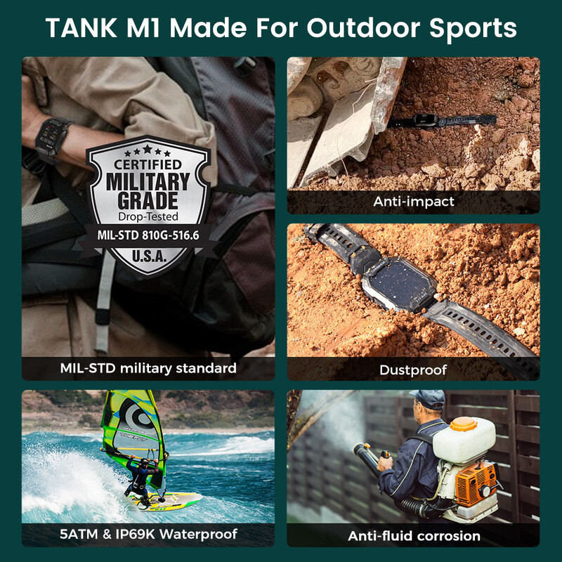 Военен спортен мъжки смарт часовник Фитнес тракер 5ATM Водоустойчив интелигентен часовник Наръчен смарт часовник за Xiaomi Huawei iOS 2024