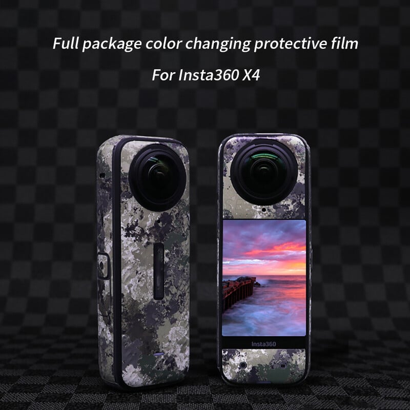 Autocolant PVC pentru Insta360 X4 Decalcomanii rezistente la zgârieturi Decorare Cadrul corpului Film de protecție pentru Accesorii pentru cameră Insta360 X4
