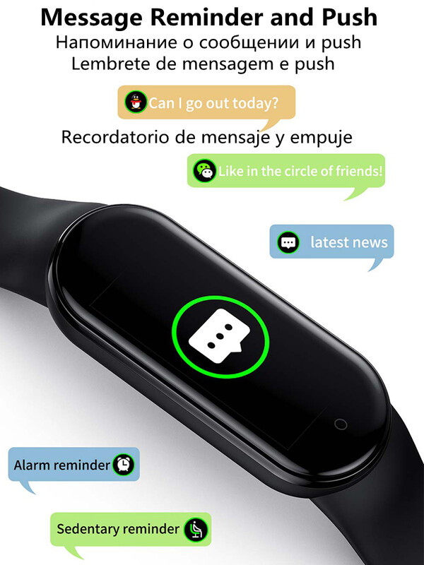 Smart Watch Band 6 Fitness karkötő M6 pulzusmérő vérnyomásmérő Okosóra Férfi Női Gyerek Smart Band Huawei Xiaomi