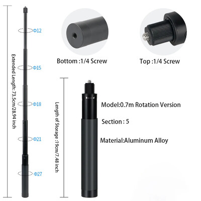 Invisible Extended Edition Selfie Stick skaleeritav monopod Insta360 X2 X3 jaoks Tarvikud GoPro 12 11 10 9 8 Stick Statiivi jaoks