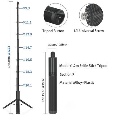 Invisible Extended Edition Selfie Stick skaleeritav monopod Insta360 X2 X3 jaoks Tarvikud GoPro 12 11 10 9 8 Stick Statiivi jaoks