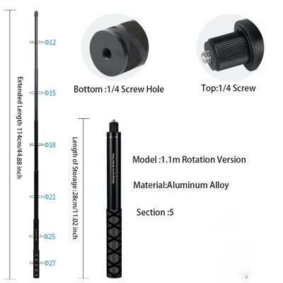 Invisible Extended Edition Selfie Stick skaleeritav monopod Insta360 X2 X3 jaoks Tarvikud GoPro 12 11 10 9 8 Stick Statiivi jaoks