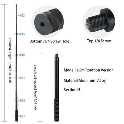 Invisible Extended Edition Selfie Stick skaleeritav monopod Insta360 X2 X3 jaoks Tarvikud GoPro 12 11 10 9 8 Stick Statiivi jaoks