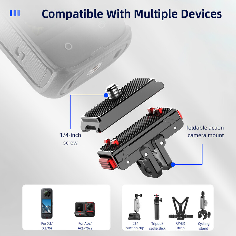 Adaptor magnetic pentru pentru Insta360 Ace/Ace Pro 2 Adaptor de bază magnetică cu eliberare rapidă pentru Insta360 X4 X3 X2 Accesorii pentru cameră