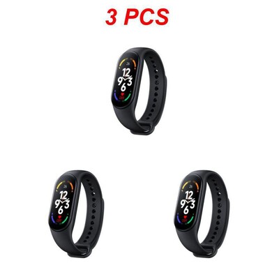 1–5 vnt. išmanioji apyrankė „Mi Band 7“ didelis ekranas, širdies ritmas, kraujospūdis, kraujo deguonis, IP67, vandeniui atsparus dinaminis ciferblatas