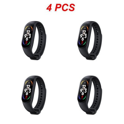 1–5 vnt. išmanioji apyrankė „Mi Band 7“ didelis ekranas, širdies ritmas, kraujospūdis, kraujo deguonis, IP67, vandeniui atsparus dinaminis ciferblatas