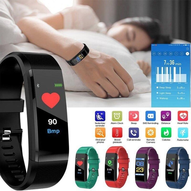 ID115 PLUS Bratara sport inteligenta Bratara Bluetooth Monitor de ritm cardiac Tracker Fitness Ceas cu banda pentru telefoane IOS Android