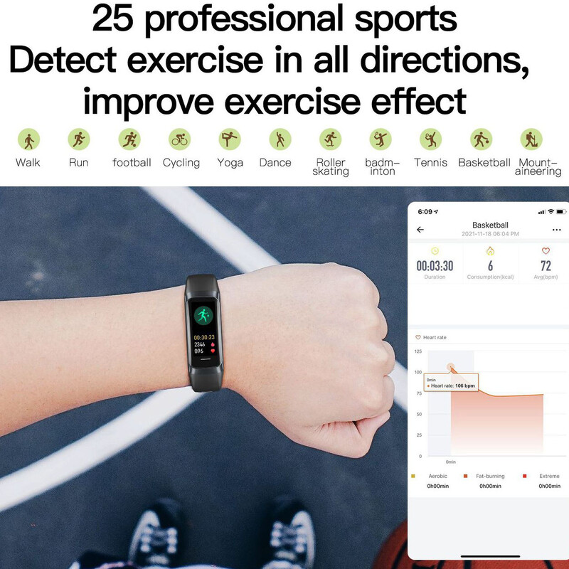 Amoled pametni sat Remen za pametni sat Ženski otkucaji srca Vodootporna Povezana pametna narukvica Sport Fitness Tracker