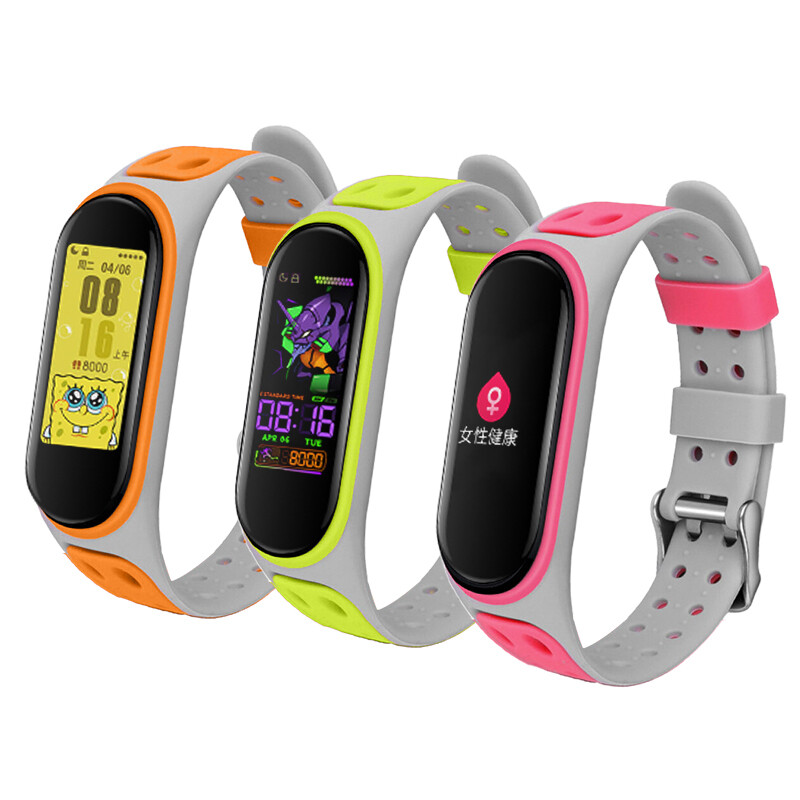 Za Mi Band 3/4/5/6/7 Dvobojni silikonski remen za zamjenu pametne narukvice Xiaomi Mi Band 4 5 6 7 narukvica