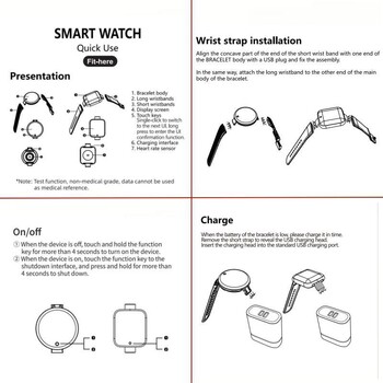 Έξυπνο ρολόι Real Stepcount Smartwatch Βραχιόλι καρδιακών παλμών Πιεσόμετρο Fitness Sport Smartband για IOS Android