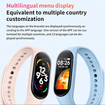 Band 7 Smart Watch Ανδρικά Γυναικεία Fitness Heart Rate Sports Smart Bracelet Bluetooth Music Αδιάβροχο Smartwatch Band για Xiao iPhone